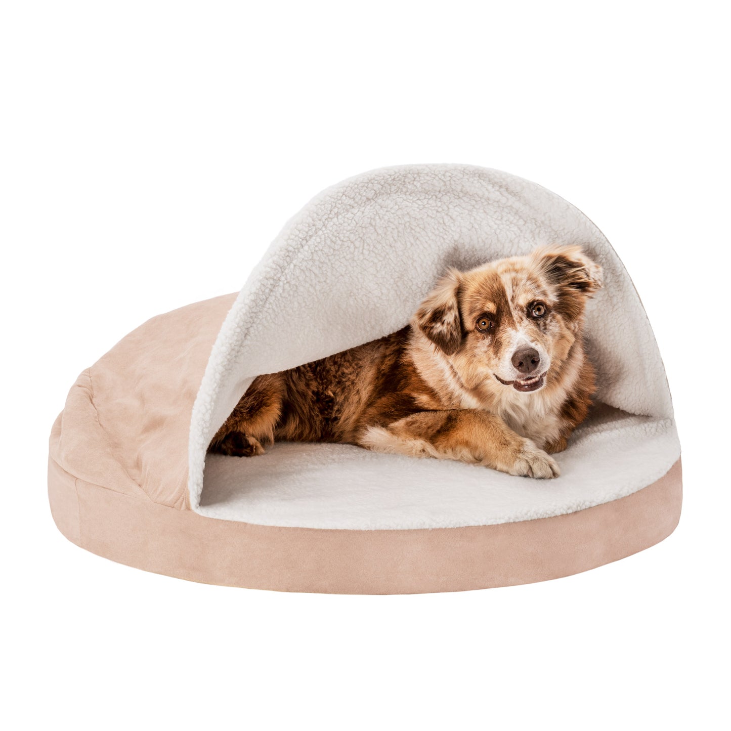 Snuggery Burrow Dog Bed - Faux Sheepskin