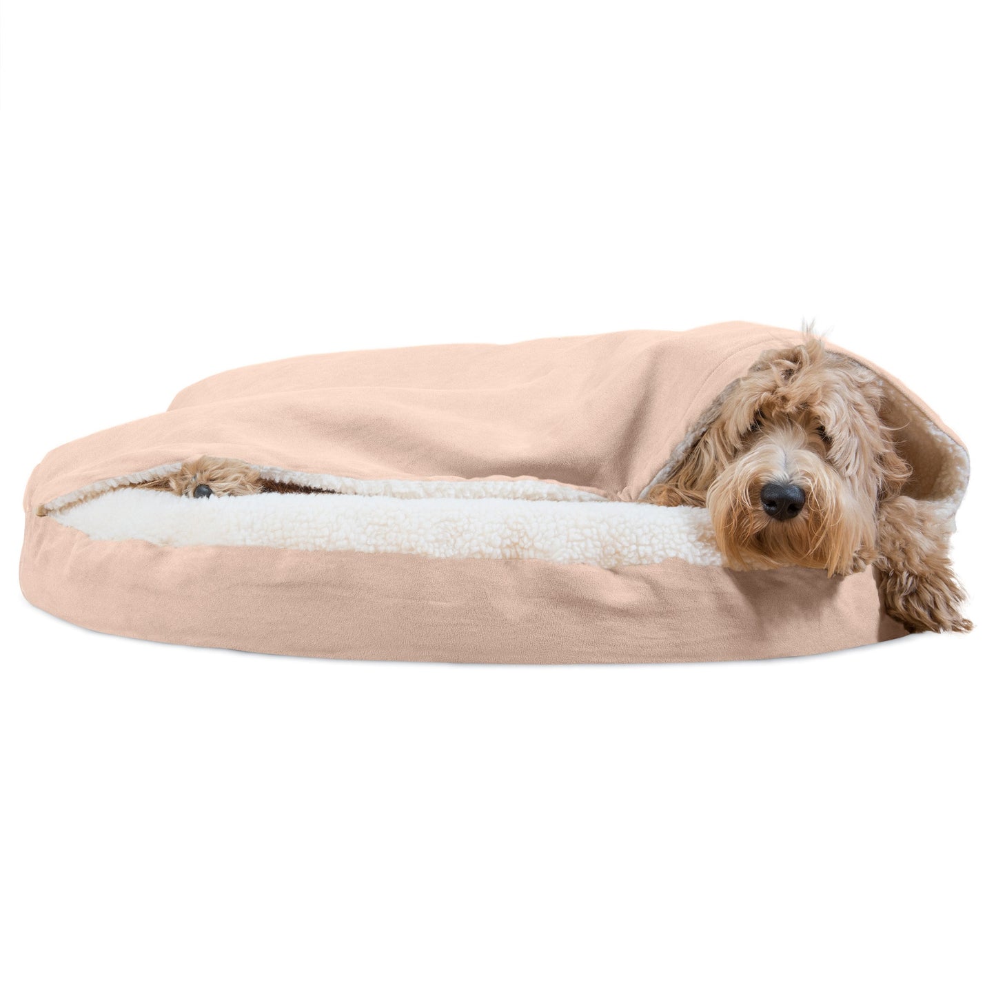 Snuggery Burrow Dog Bed - Faux Sheepskin