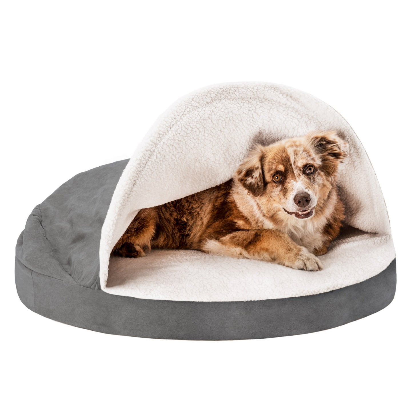 Snuggery Burrow Dog Bed - Faux Sheepskin