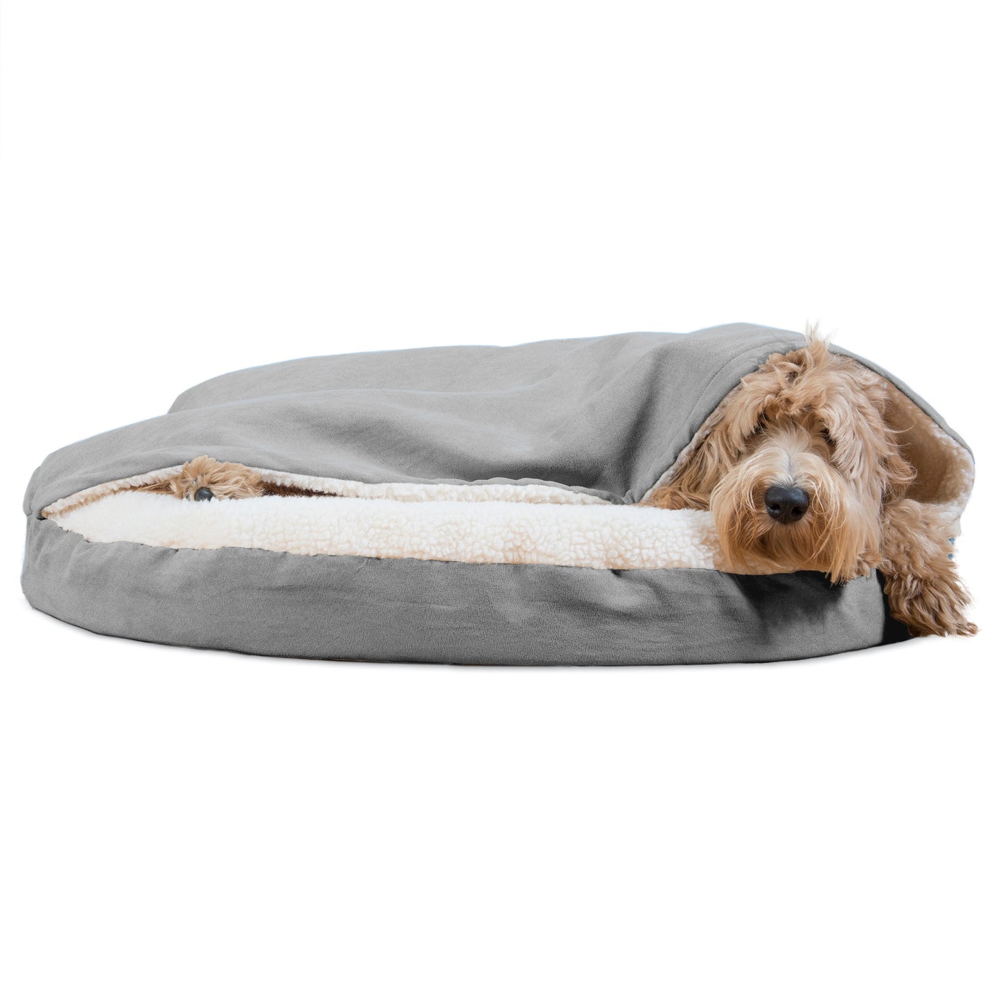 Snuggery Burrow Dog Bed - Faux Sheepskin