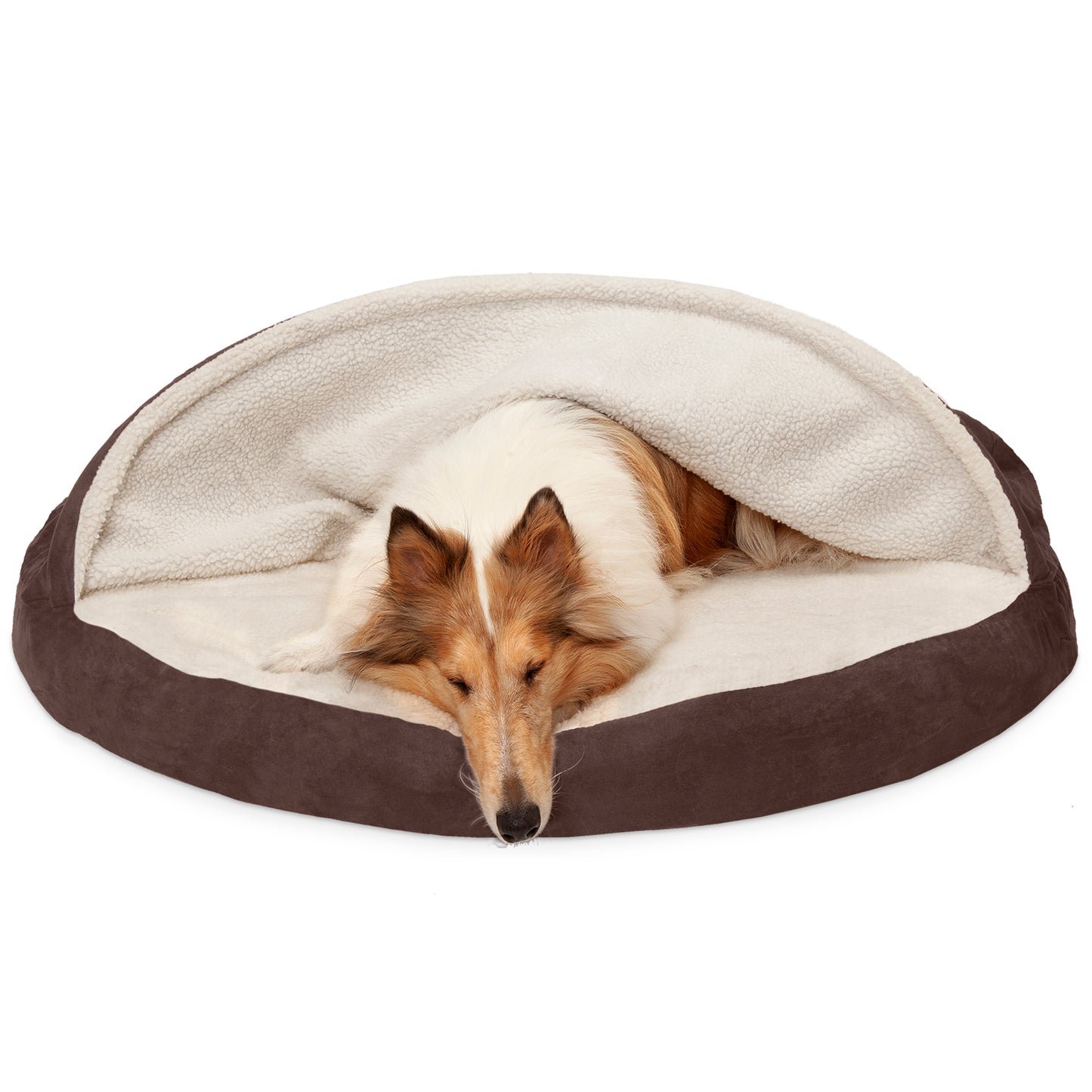 Snuggery Burrow Dog Bed - Faux Sheepskin