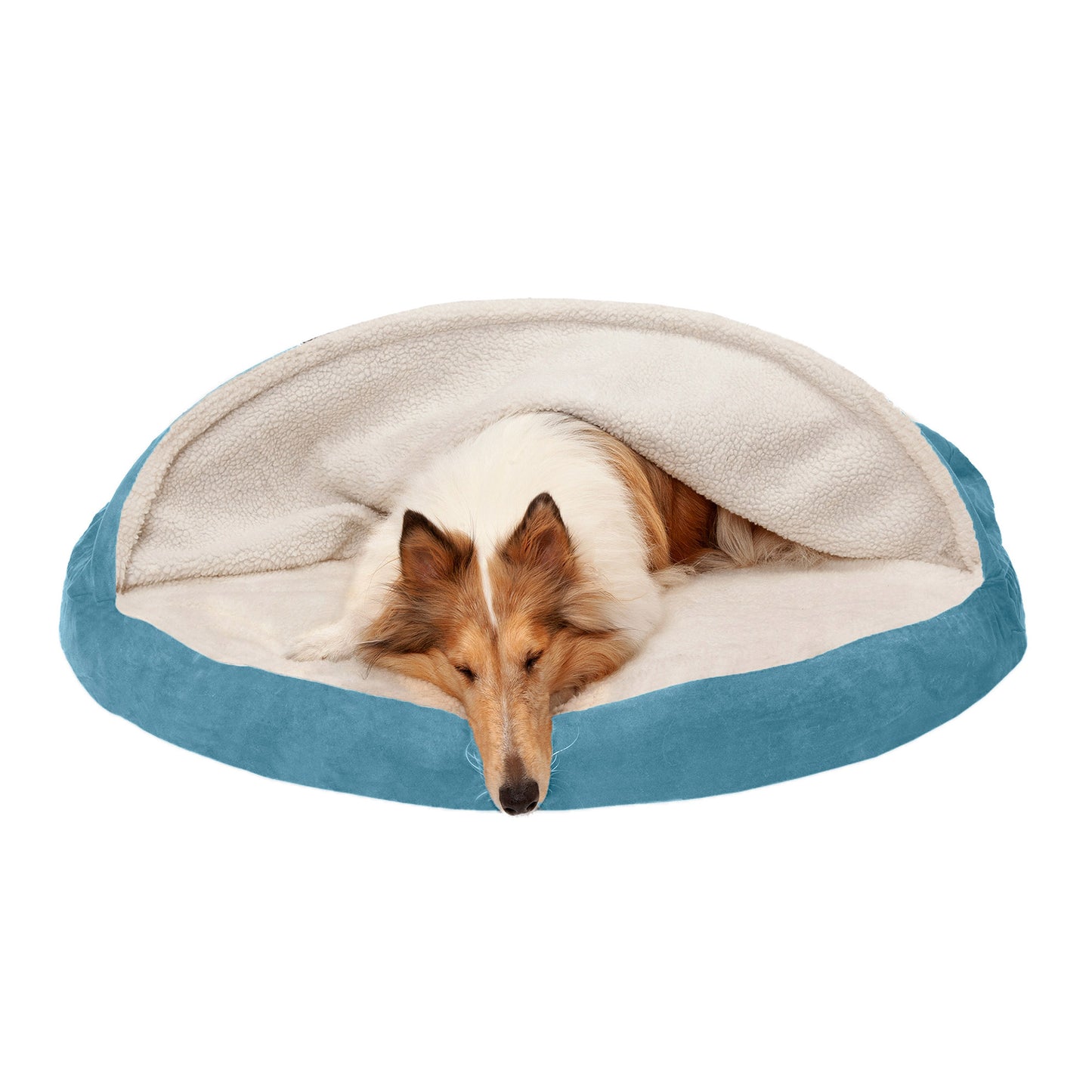 Snuggery Burrow Dog Bed - Faux Sheepskin