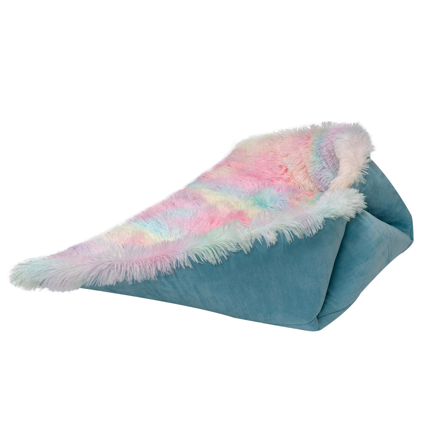 Self-Warming 4-in-1 Plush Long Faux Fur Convertible Cuddler Pet Bed