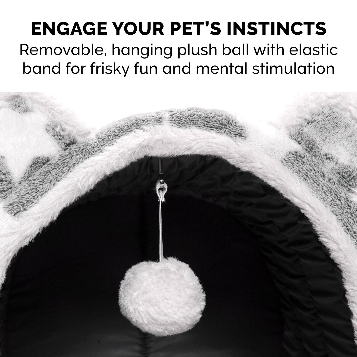 Fleece Snuggle Hideout Pet Bed - Fleece & Faux Fur