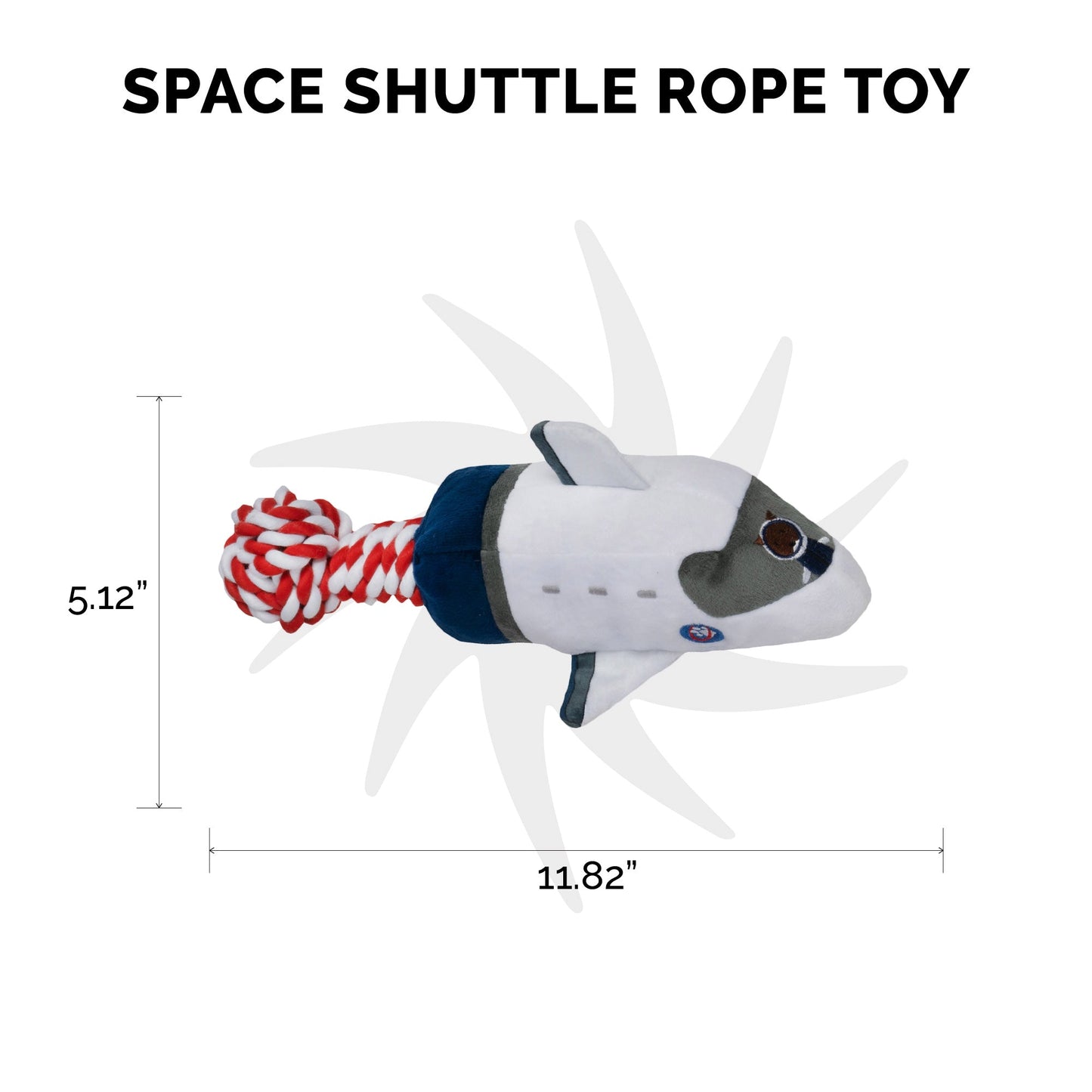 Space Shuttle Space Explorers Plush and Rope Dog Toy