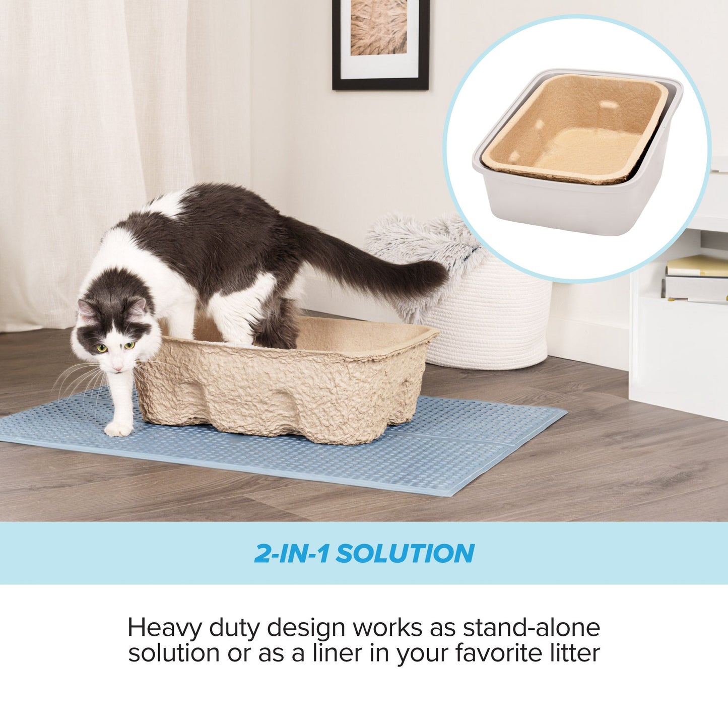 Kitty Sift Deluxe Disposable Heavy Duty Litter Box, Jumbo, 2-Pack