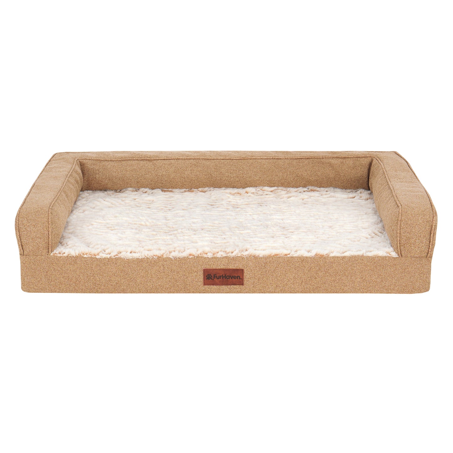Birch Faux Fur & Soft Faux Linen Modern Sofa Pet Bed