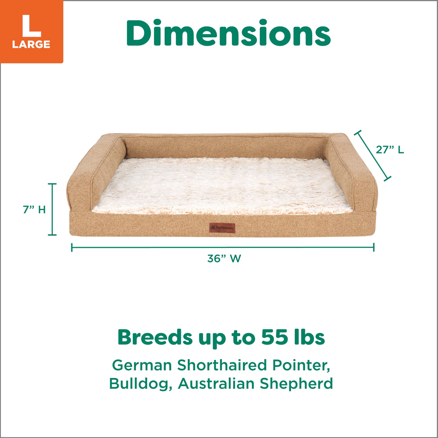 Birch Faux Fur & Soft Faux Linen Modern Sofa Pet Bed