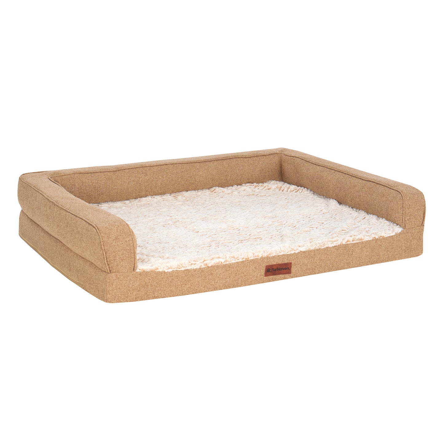 Birch Faux Fur & Soft Faux Linen Modern Sofa Pet Bed