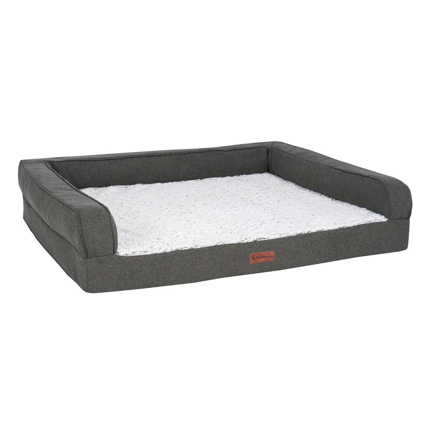 Birch Faux Fur & Soft Faux Linen Modern Sofa Pet Bed