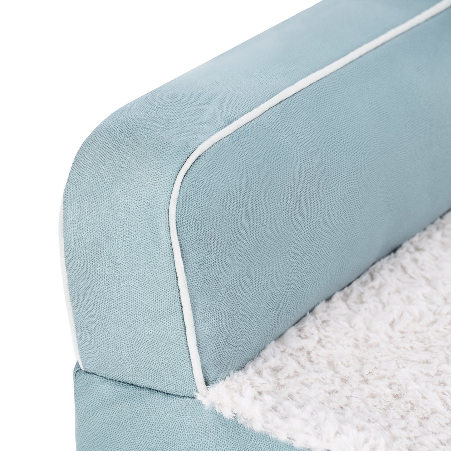 Textured Plush & Coated Poly Modern Sofa Pet Bed
