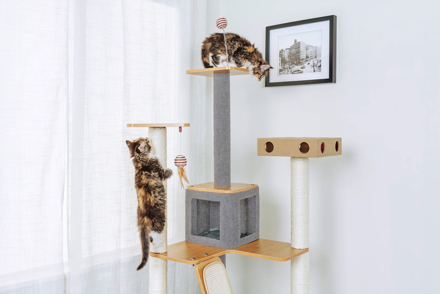 Ascentials by FurHaven Royal Suite Cat Tower (68”), Multi-Level Indoor Cat Tree
