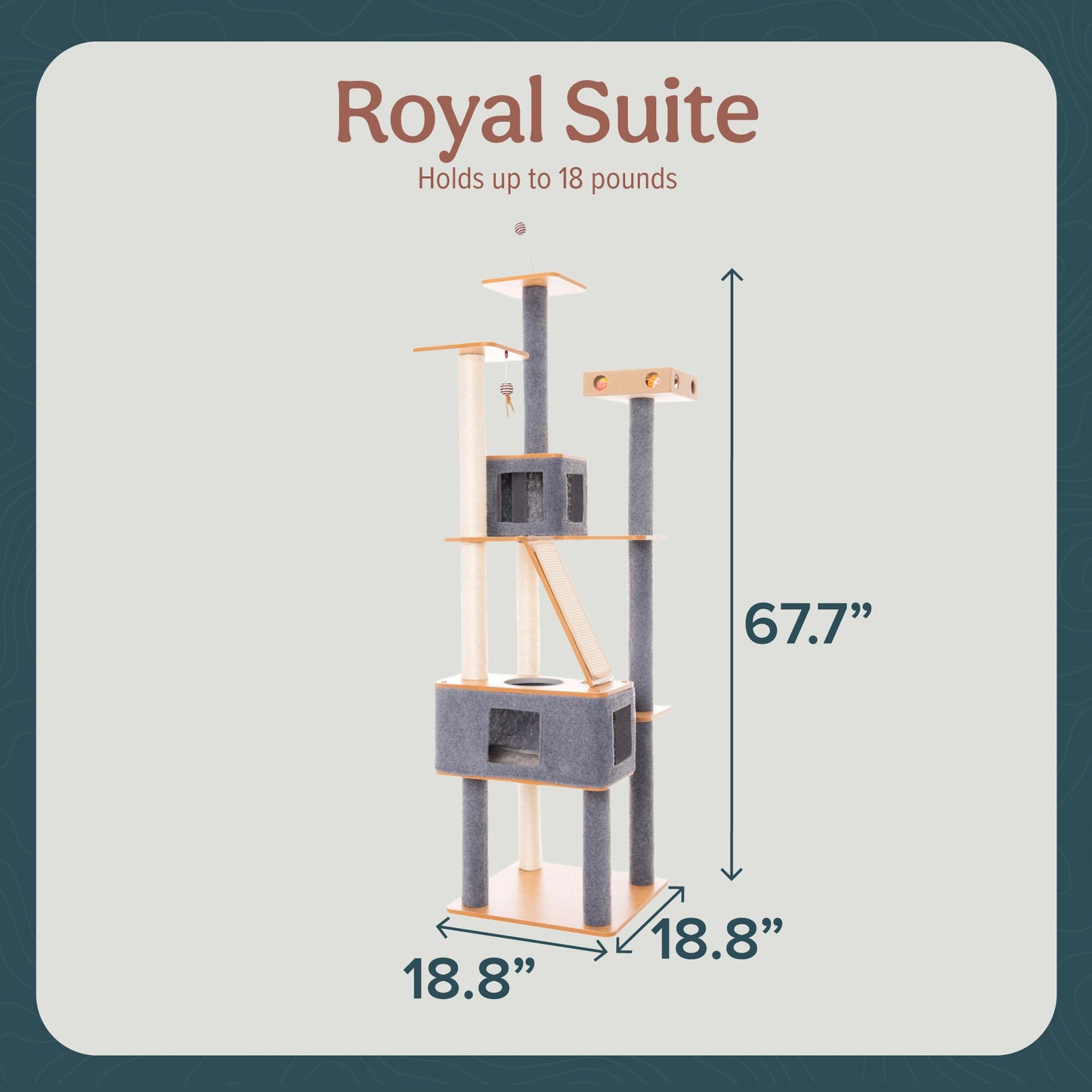 Ascentials by FurHaven Royal Suite Cat Tower (68”), Multi-Level Indoor Cat Tree