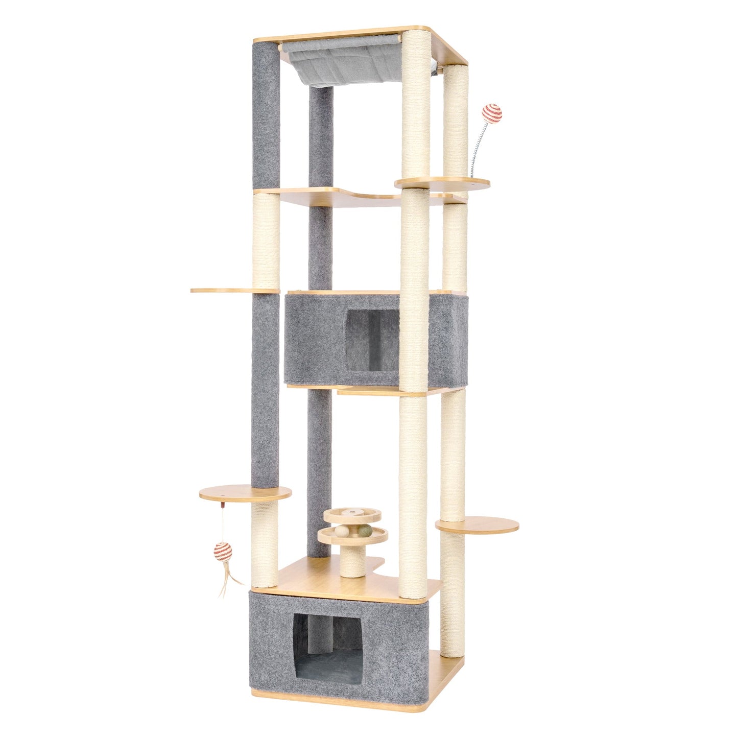 Ascentials by FurHaven Grand Suite Cat Tower (68”-78”), Customizable Multi-Level Indoor Cat Tree