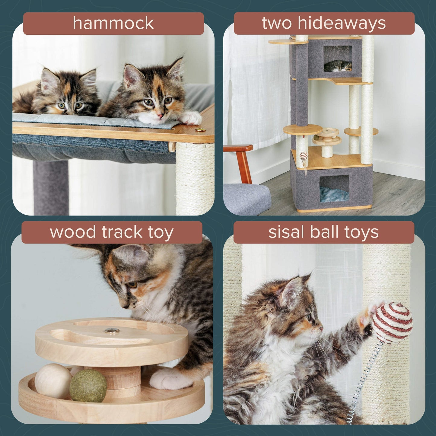 Ascentials by FurHaven Grand Suite Cat Tower (68”-78”), Customizable Multi-Level Indoor Cat Tree