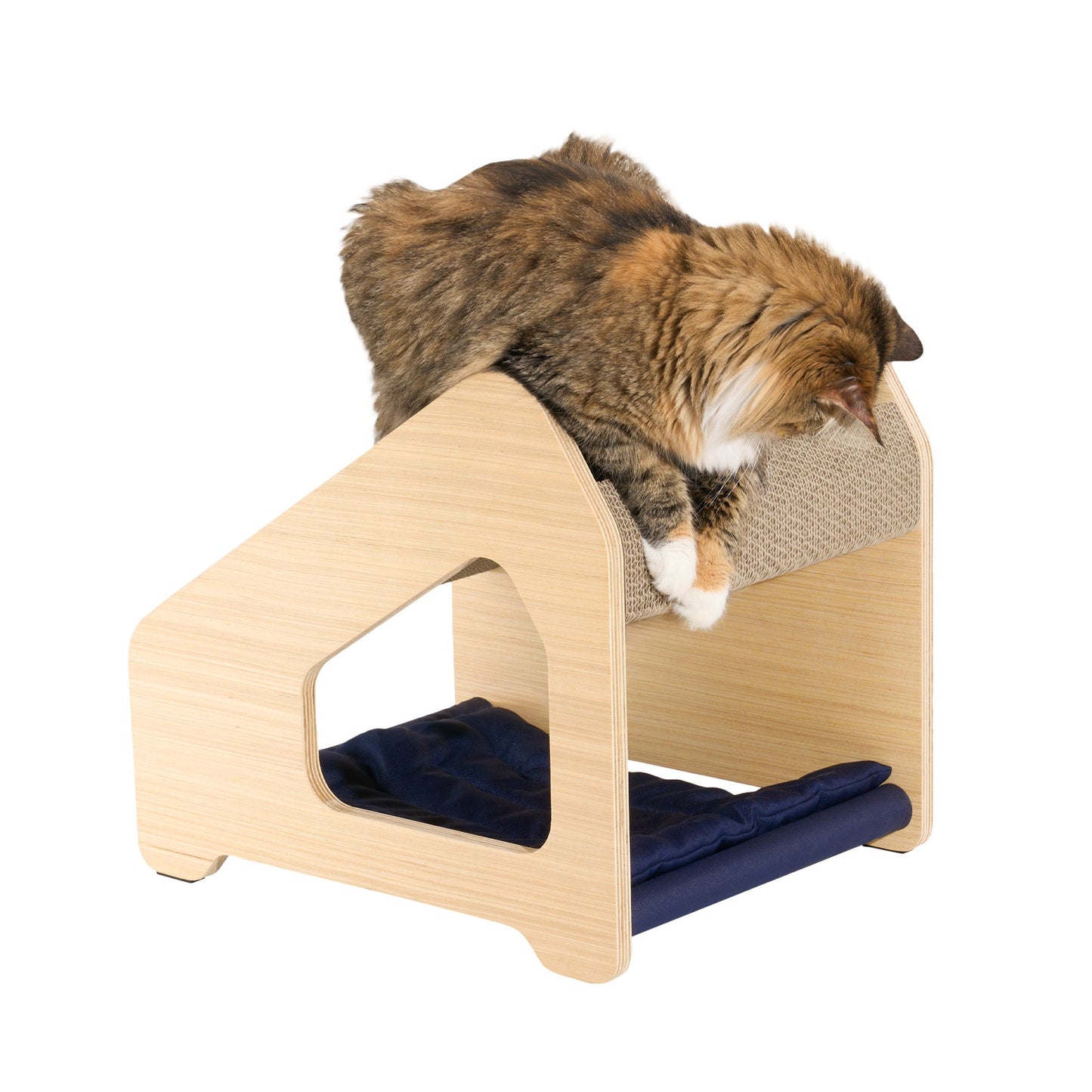 Ascentials by FurHaven Chalet Angled Scratching House (16”), Compact Cat Hideaway
