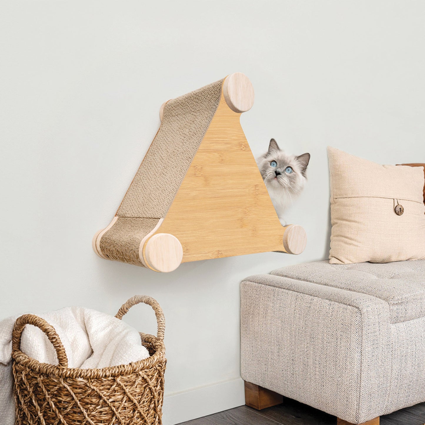 Ascentials by FurHaven Wall-Mounted Basecamp Cat Hideaway with Milestone Post (19")