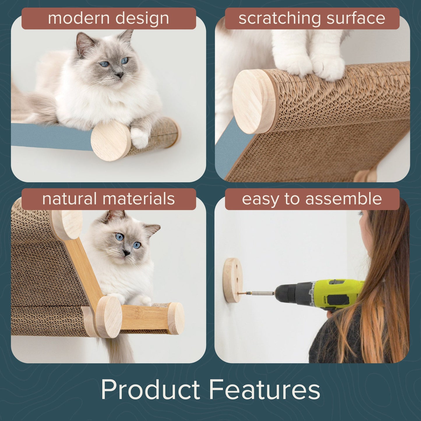 Ascentials by FurHaven Wall-Mounted Lookout Lounge Cat Shelf (26")