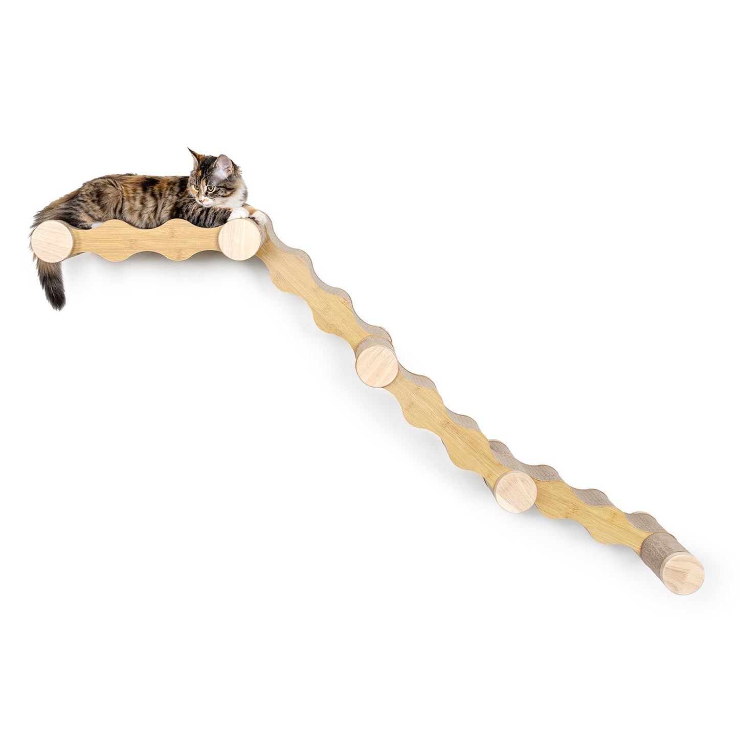 Ascentials by FurHaven Wall-Mounted Modular Scratching Perch Wave Cat Ramp (60”)