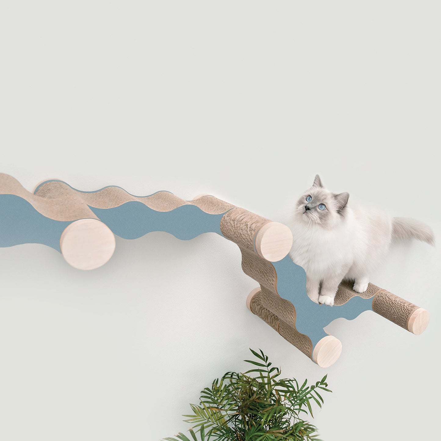 Ascentials by FurHaven Wall-Mounted Modular Scratching Perch Wave Cat Ramp (60”)