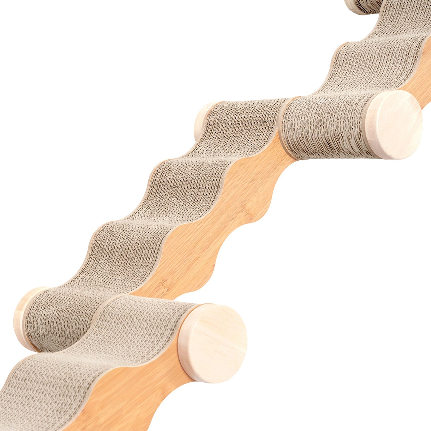 Ascentials by FurHaven Wall-Mounted Modular Scratching Perch Wave Cat Ramp (60”)