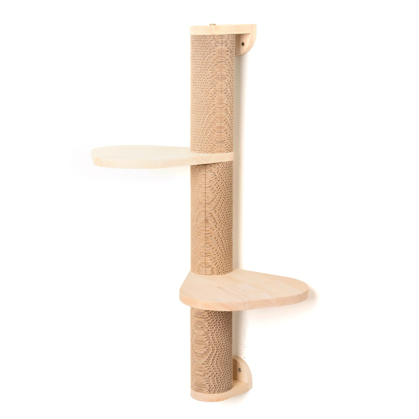 Ascentials by FurHaven Wall-Mounted Sunrise Steps Corrugated Cat Post with Perches (34”)